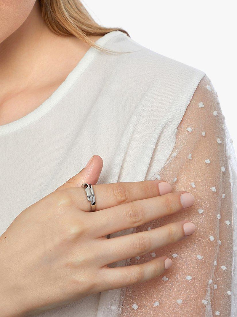 Jools by Jenny Brown wrap band ring silver, UK version