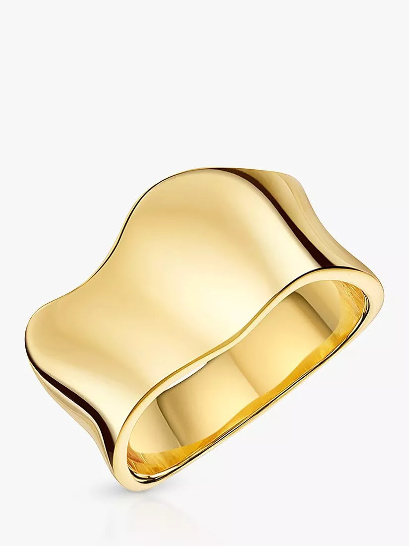 Jools by Jenny Brown gold wave band ring, imported from the UK