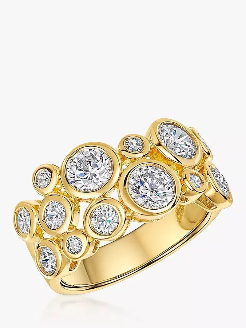 Jools by Jenny Brown Gold Cubic Zirconia Scatter Bubble Ring