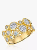 Jools by Jenny Brown Gold Cubic Zirconia Scatter Bubble Ring