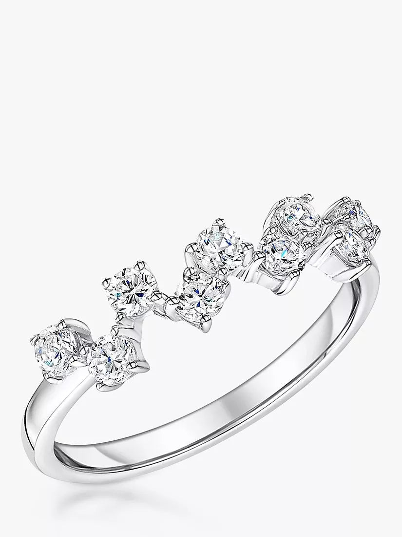 Jools by Jenny Brown zig zag cubic zirconia stacking ring - British product