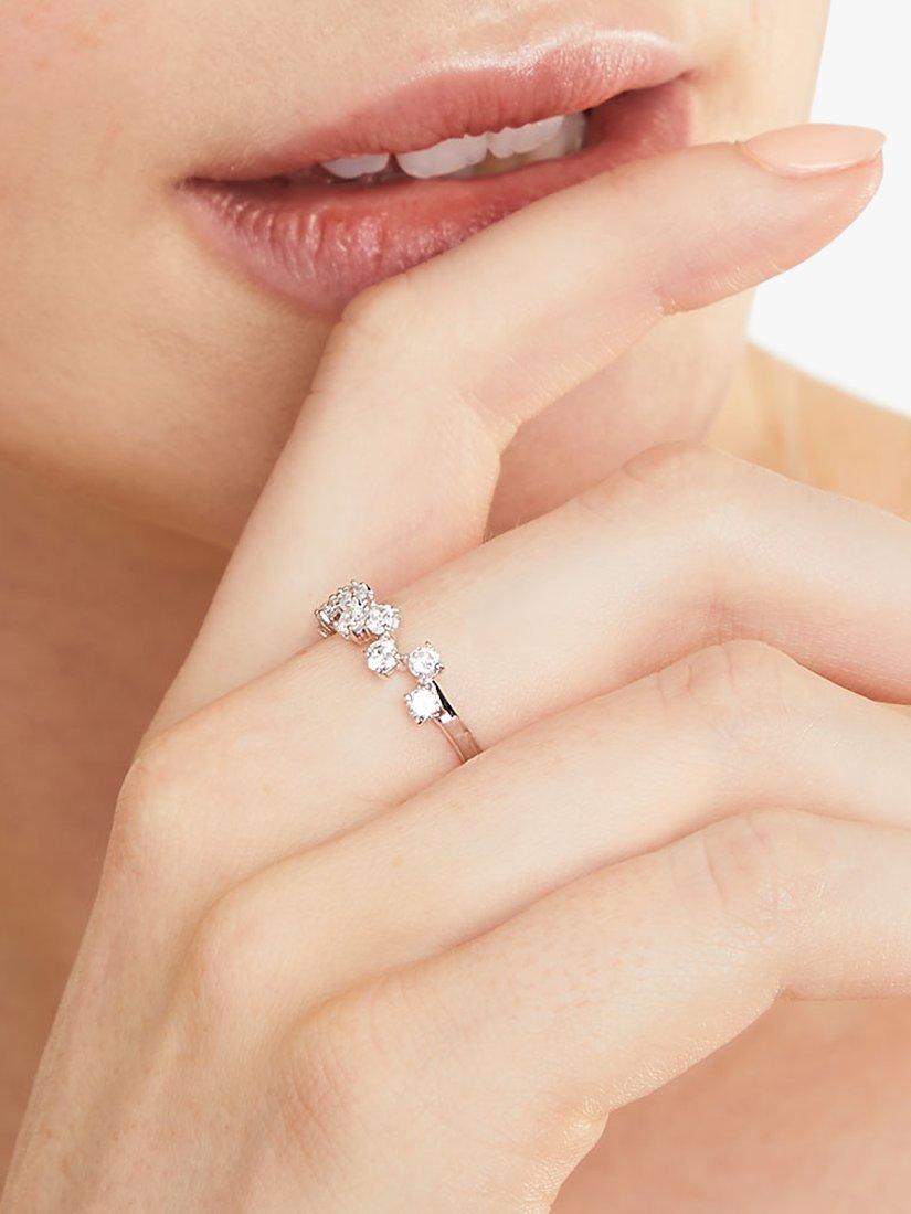 Jools by Jenny Brown zig zag cubic zirconia stacking ring - British product