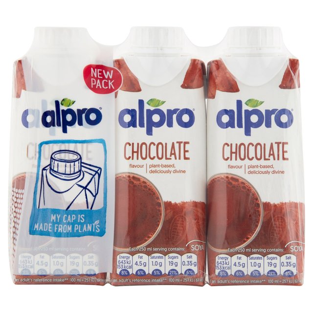 Alpro Soya Chocolate Long Life Drink   3 x 250ml GOODS M&S   