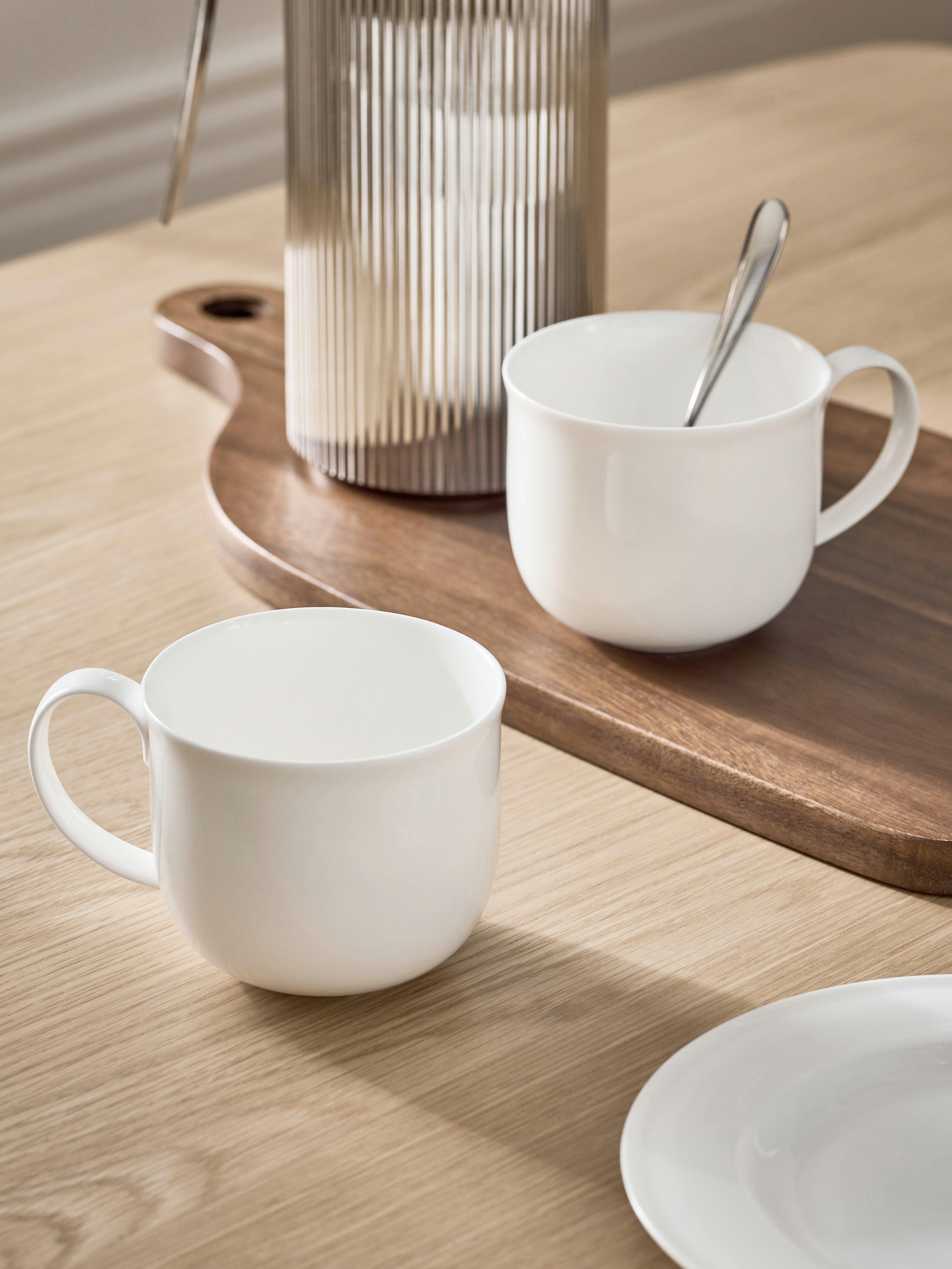 John Lewis Queensberry Hunt white bone china coffee mug set 380ml, UK version