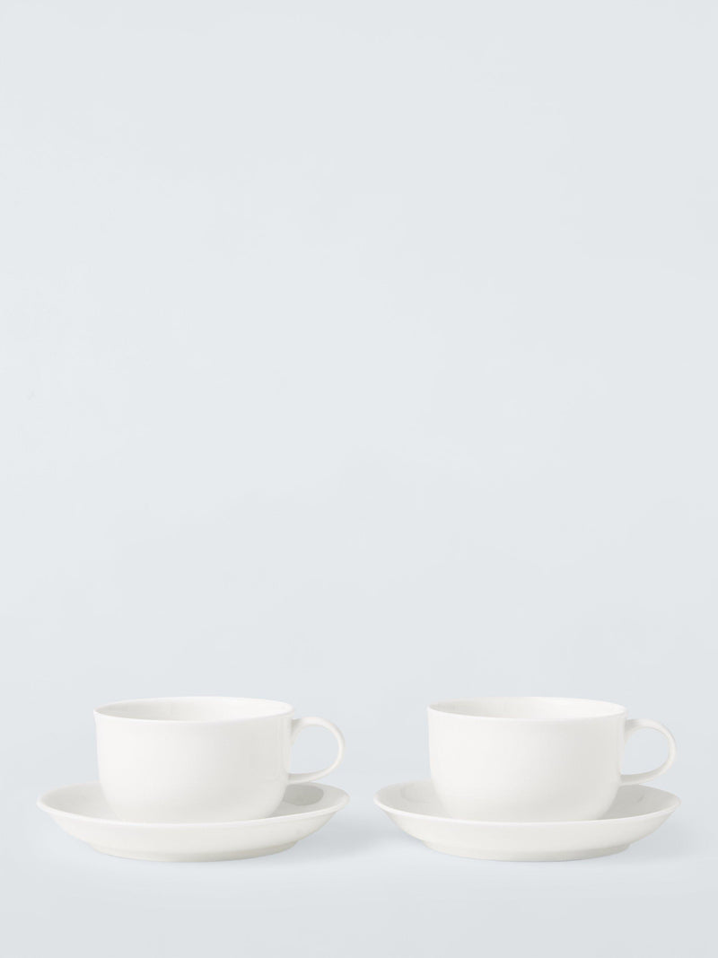John Lewis + Queensberry Hunt Cupola bone china cup and saucer set, white, 2-piece, 280ml, UK version