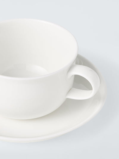 John Lewis + Queensberry Hunt Cupola Knochenporzellan Tasse & Untertasse Set, 2-teilig, 280 ml, Weiß
