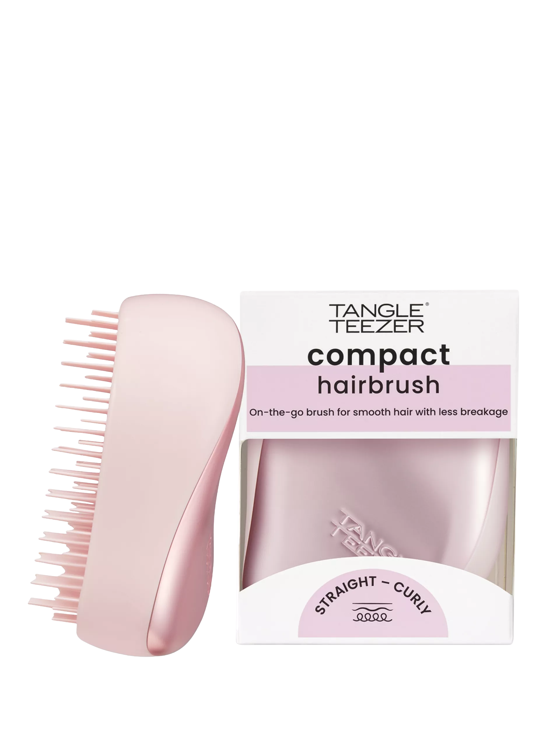 Tangle Teezer compact hairbrush Pink Matte Chrome (British brand)