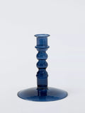 John Lewis navy glass bobbin candle holder 14 cm - British product