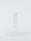 Glass Bobbin Candle Holder H14 Cm Clear