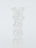 John Lewis clear glass bobbin candle holder H14 cm, UK version