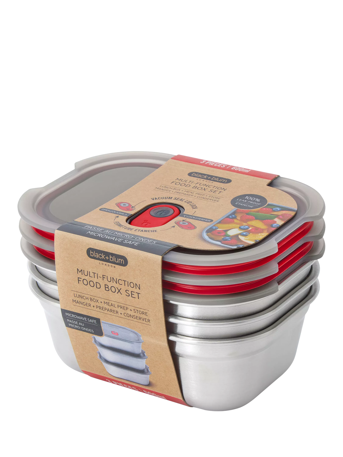 Black+Blum stainless steel lunch box set 600ml (British brand)
