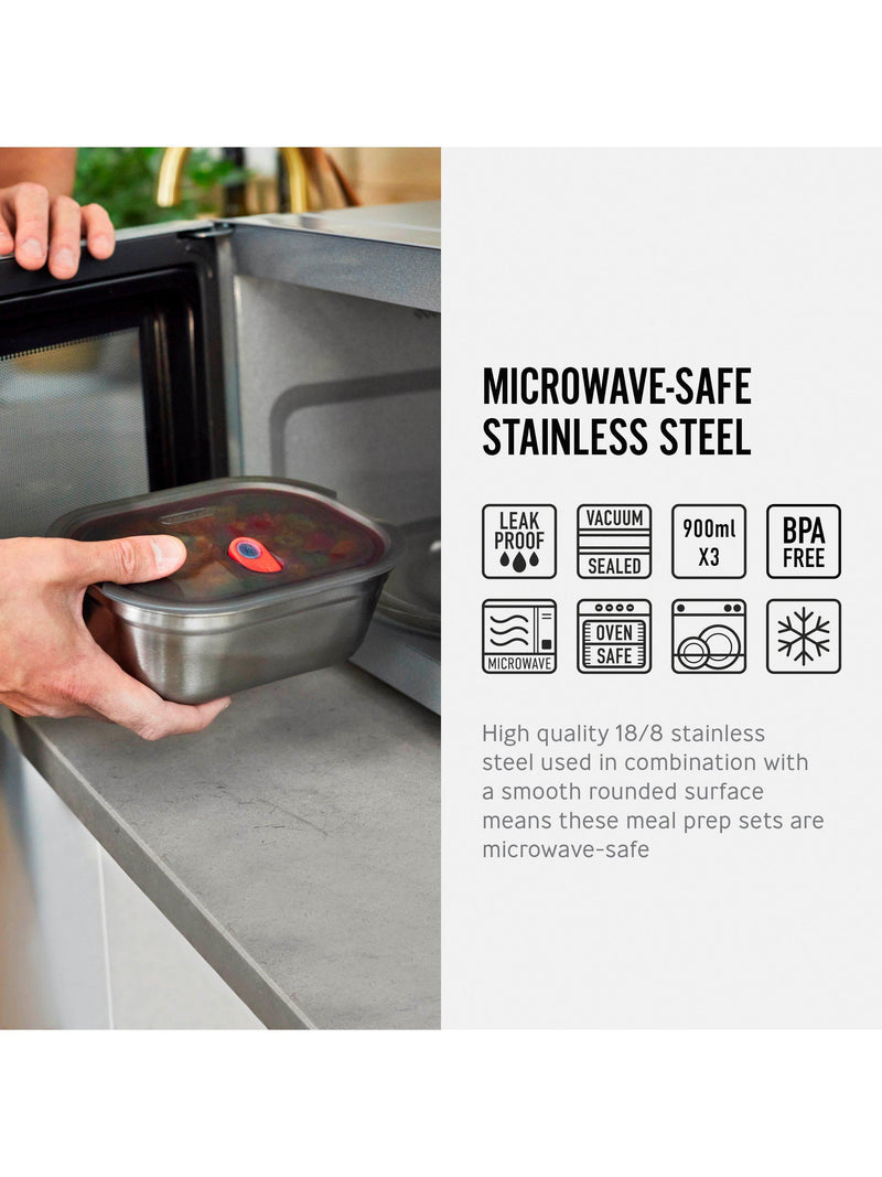 black+blum stainless steel lunch boxes set of 3 900ml, imported from the UK