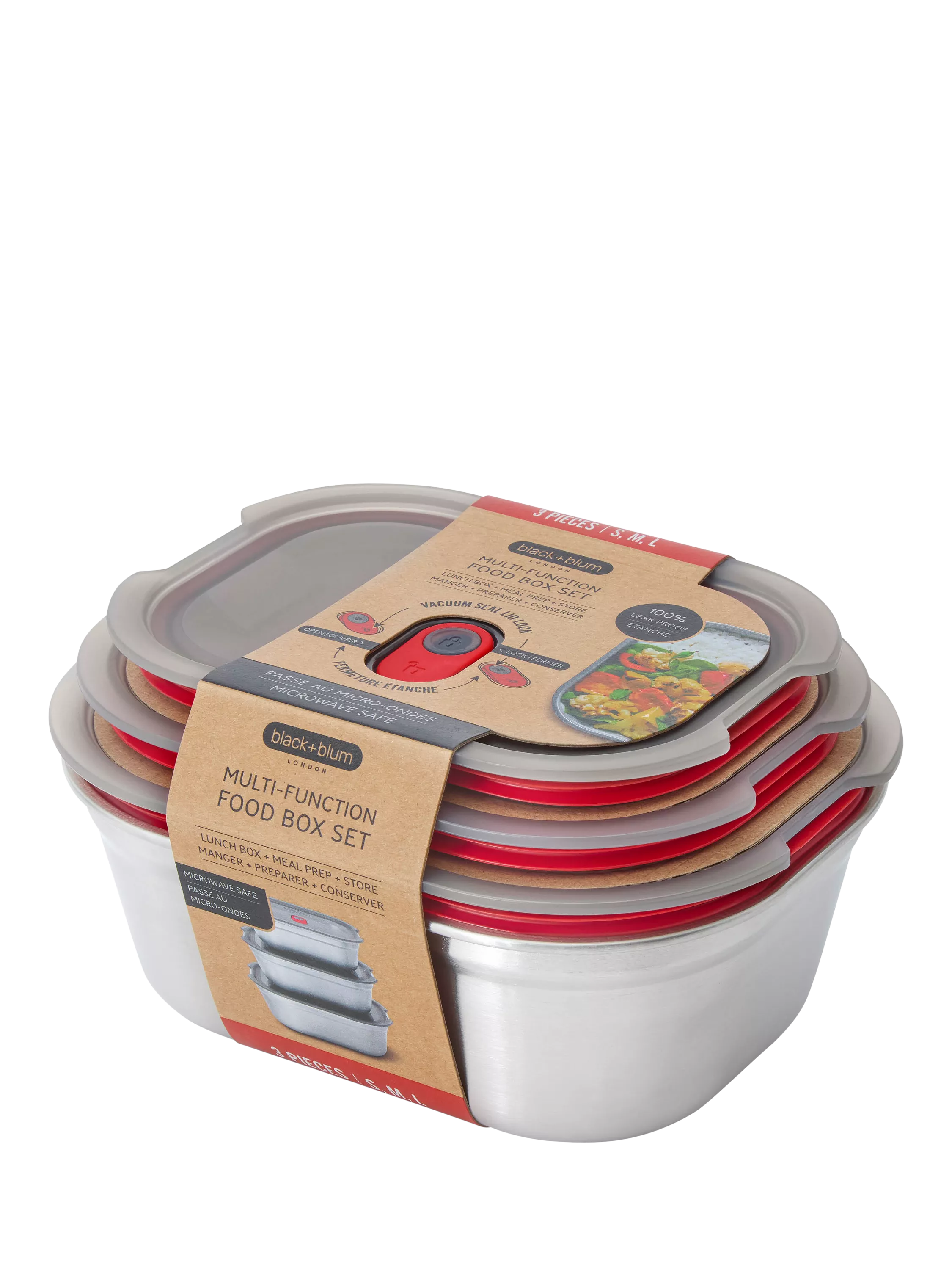 black+blum lunch boxes set of 3, imported from the UK