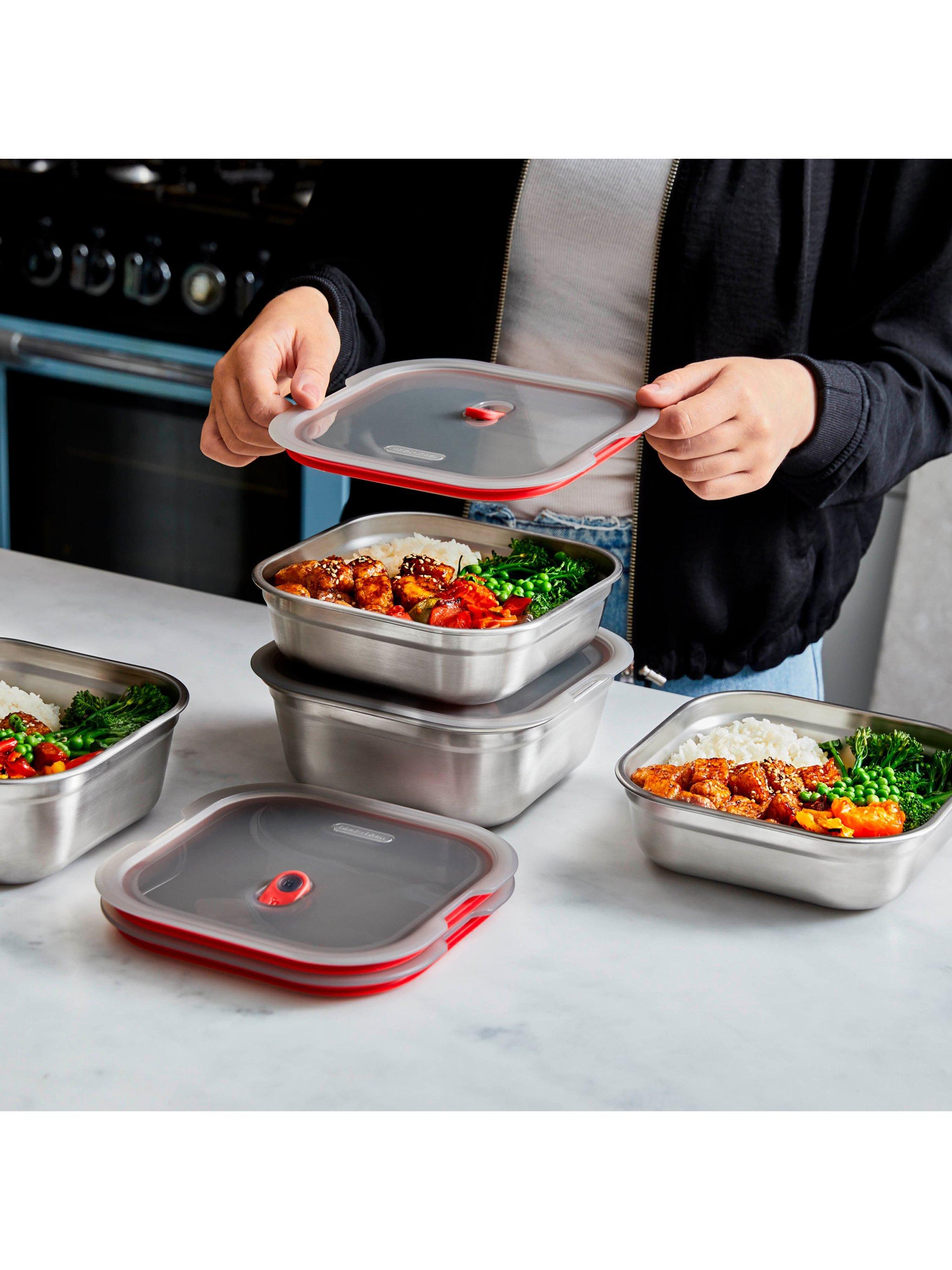 black+blum stainless steel square lunch box 1.4L - British product