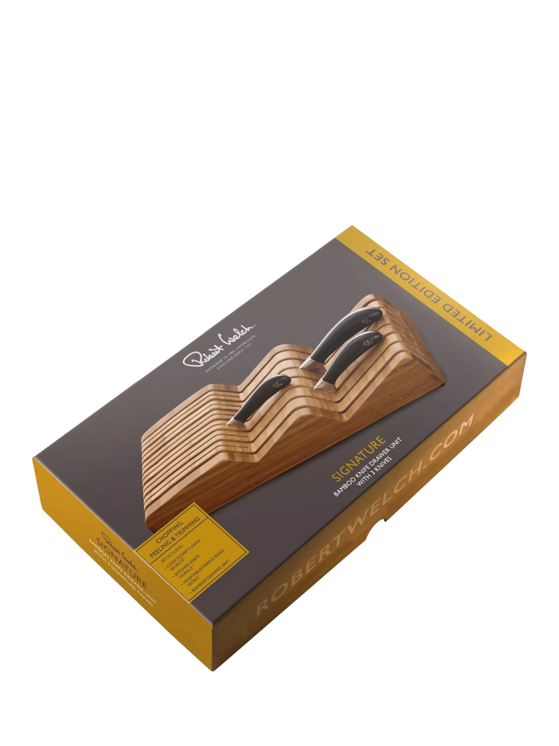 Robert Welch Signature Bamboo Knife Set 4 piece, imported from the UK