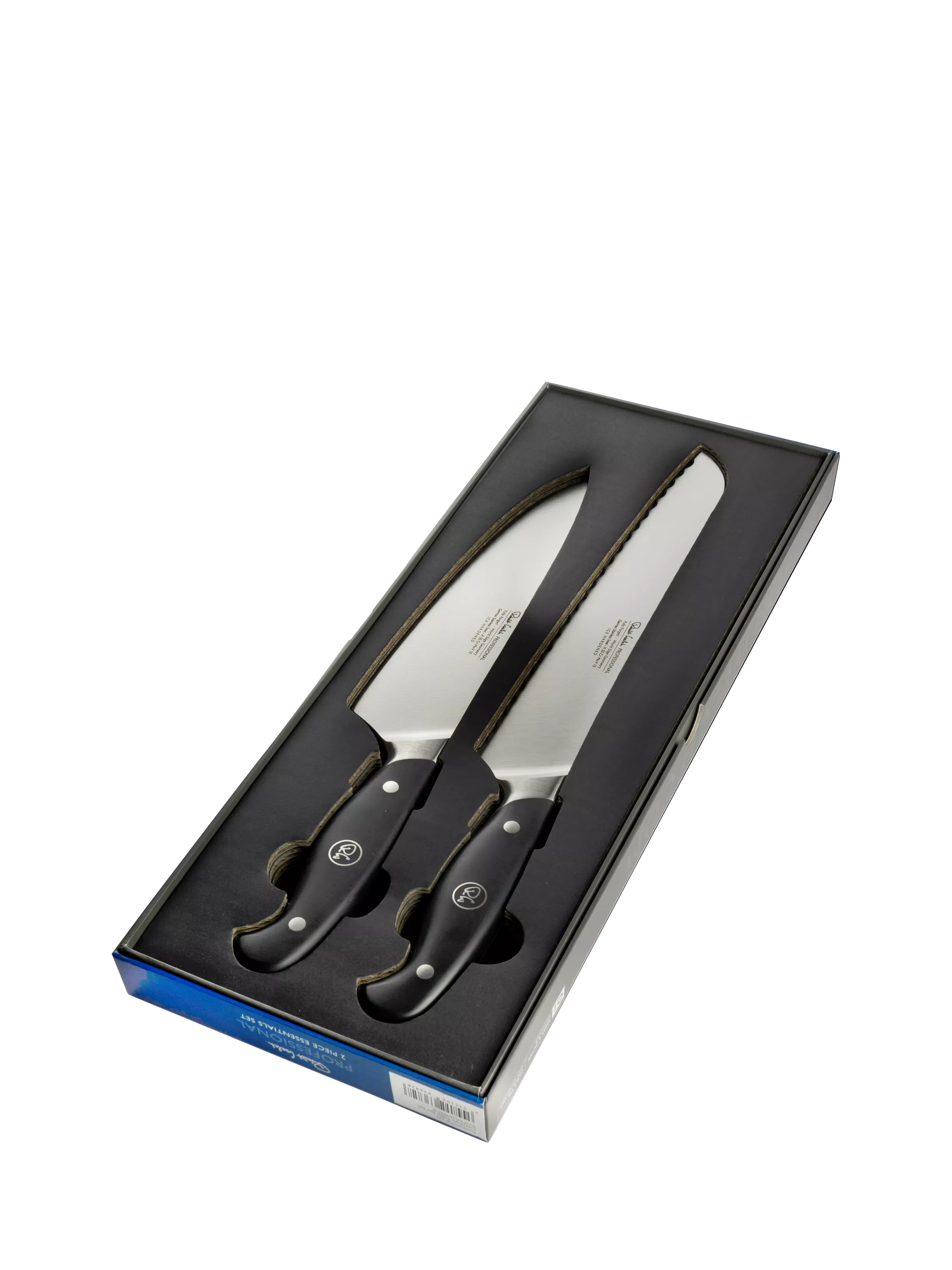 Robert Welch 2-piece knife set with chef's and bread knife (British brand)