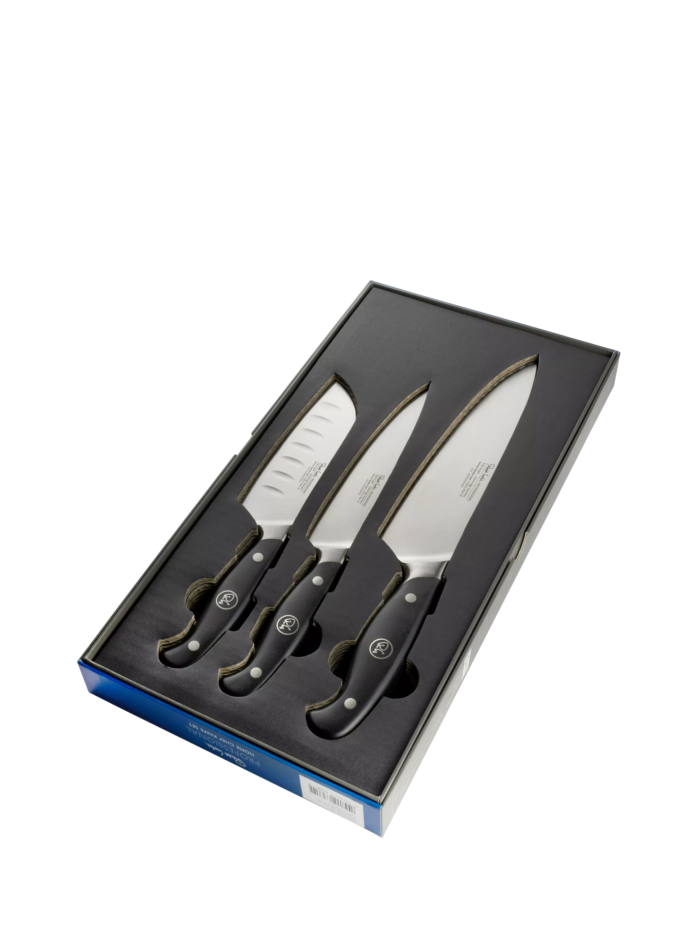 Robert Welch 3-piece knife set with Santoku, utility and chef knives (British brand)