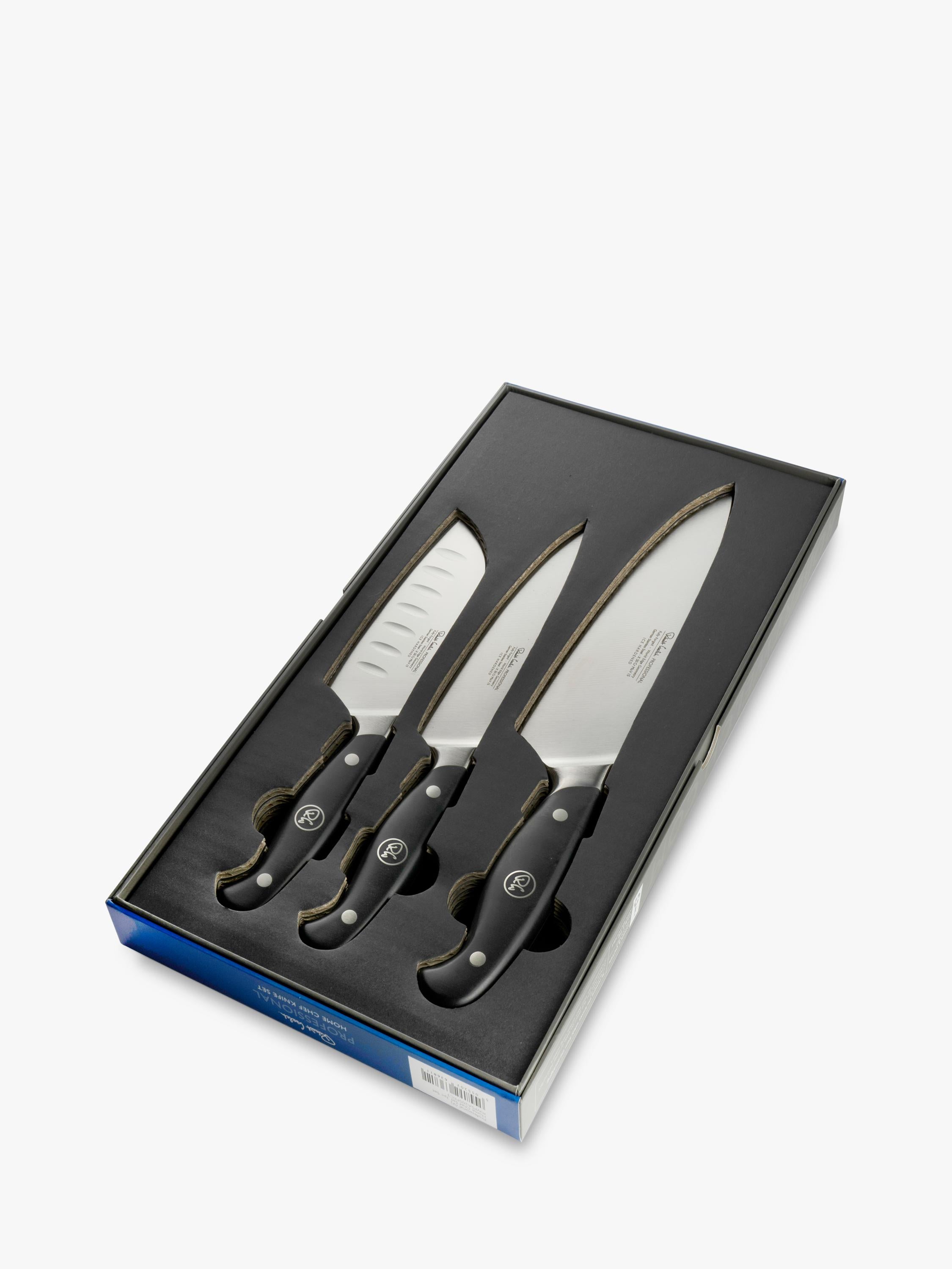 Robert Welch 3-piece knife set with Santoku, utility and chef knives (British brand)
