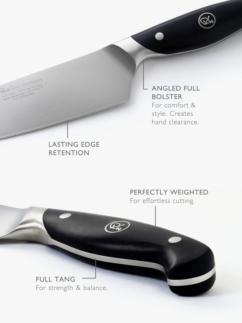 Robert Welch 3-piece knife set with Santoku, utility and chef knives (British brand)