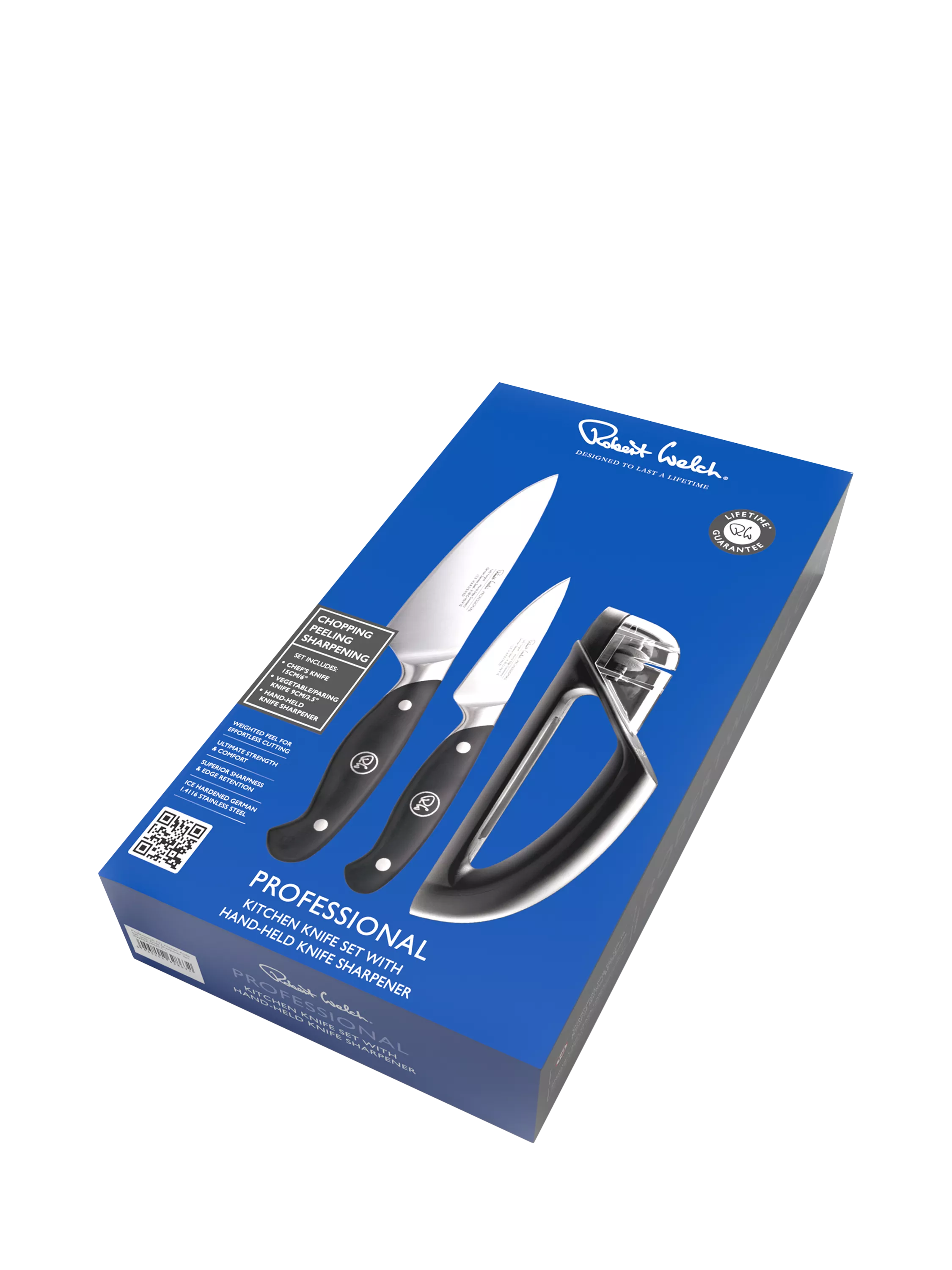 Robert Welch 3-piece knife set 9cm 15cm with sharpener (British brand)