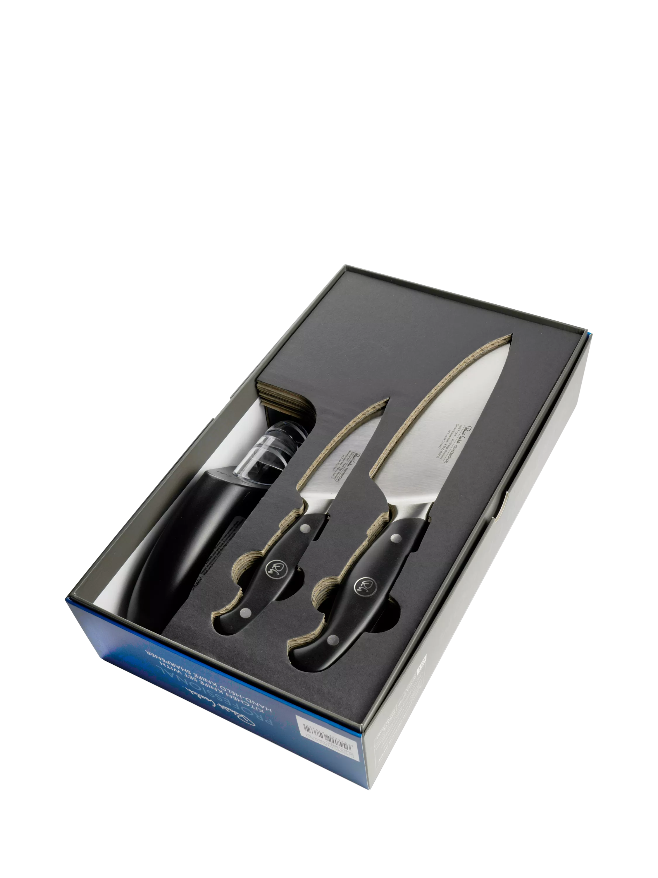 Robert Welch 3-piece knife set 9cm 15cm with sharpener (British brand)