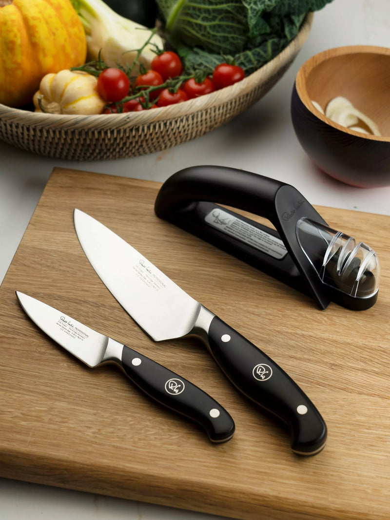 Robert Welch 3-piece knife set 9cm 15cm with sharpener (British brand)