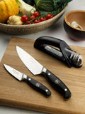 Robert Welch 3-piece knife set 9cm 15cm with sharpener (British brand)