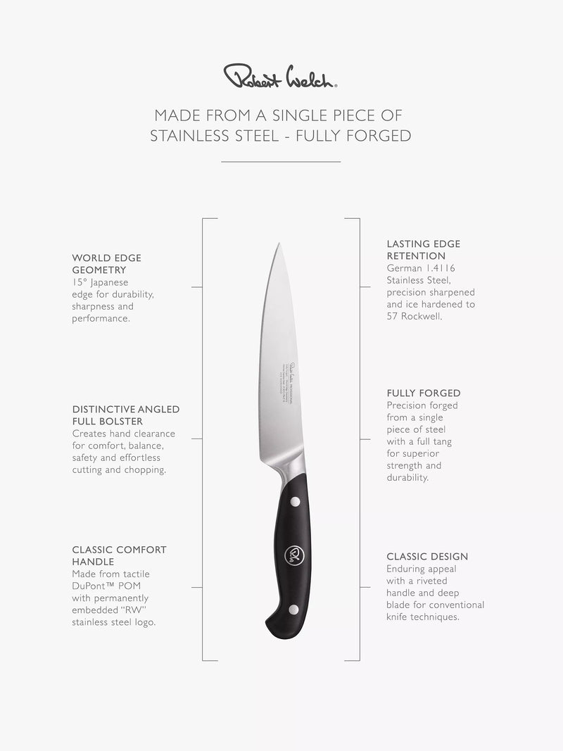 Robert Welch 3-piece knife set 9cm 15cm with sharpener (British brand)