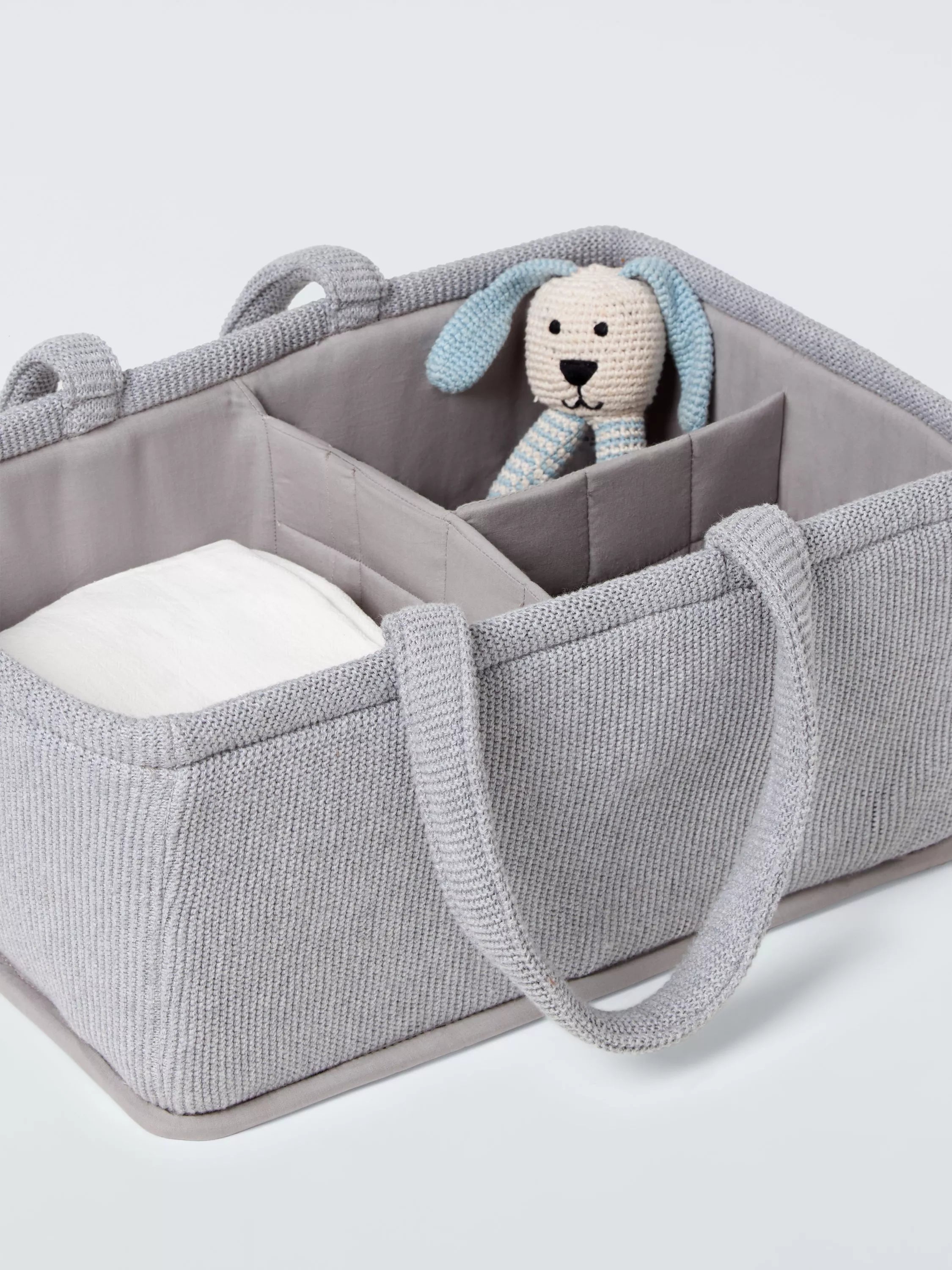John Lewis knitted storage caddy with 3 compartments, UK version
