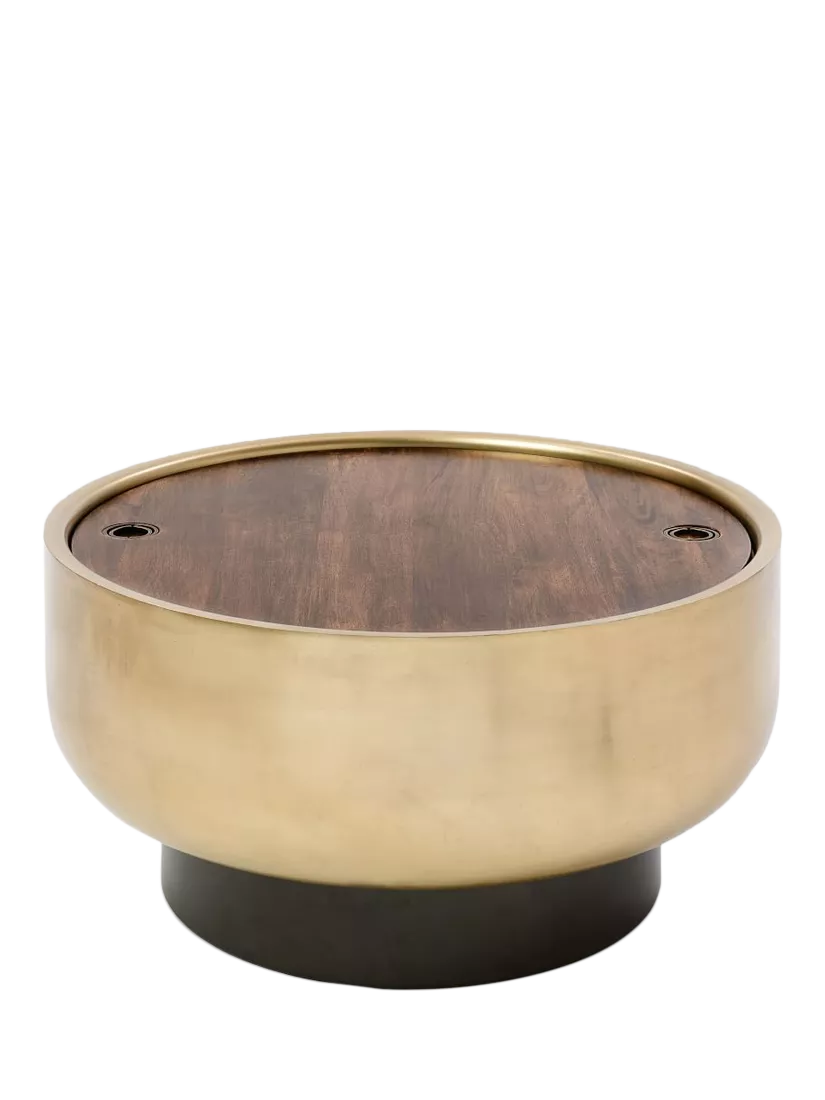 West Elm Drum Coffee Table Antique Brass UK version