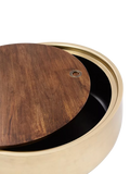 West Elm Drum Coffee Table Antique Brass UK version