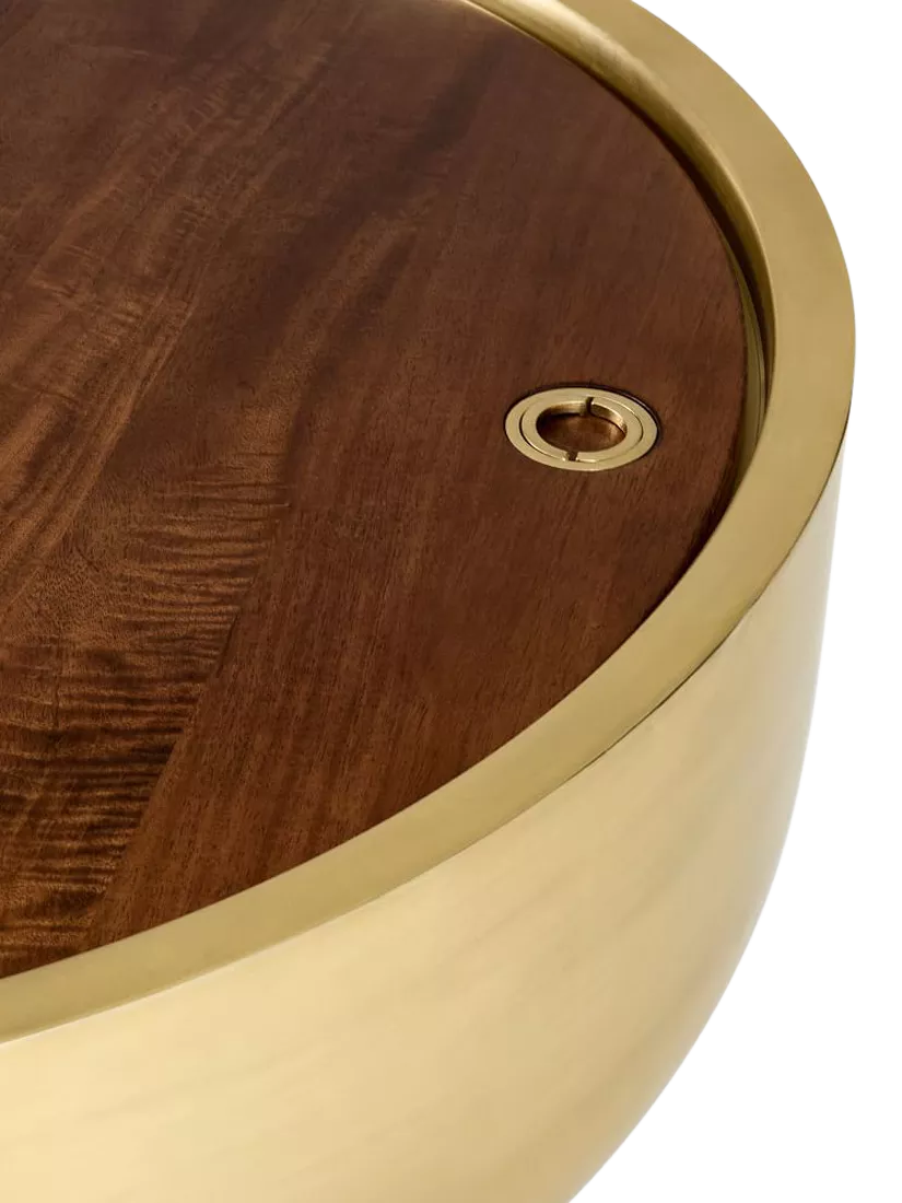 West Elm Drum Coffee Table Antique Brass UK version