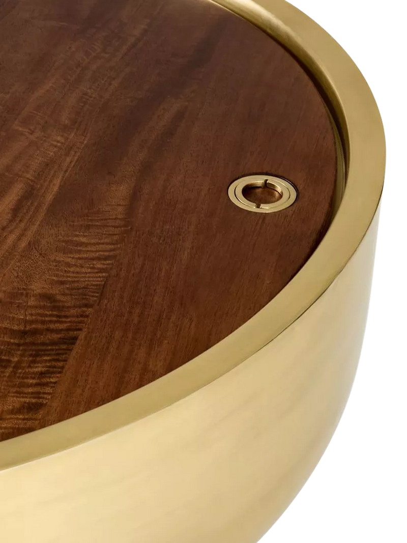 West Elm Drum Coffee Table Antique Brass UK version