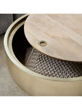 West Elm Drum Coffee Table Antique Brass UK version