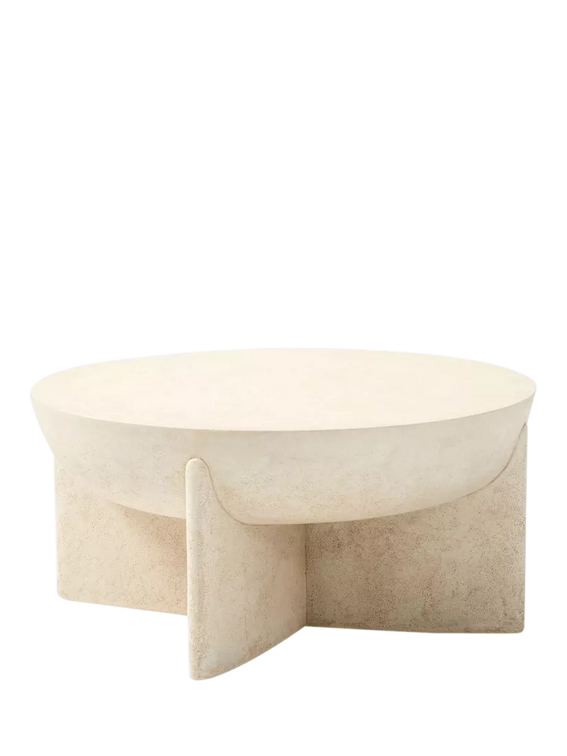 West Elm lava stone coffee table white 76cm, UK version