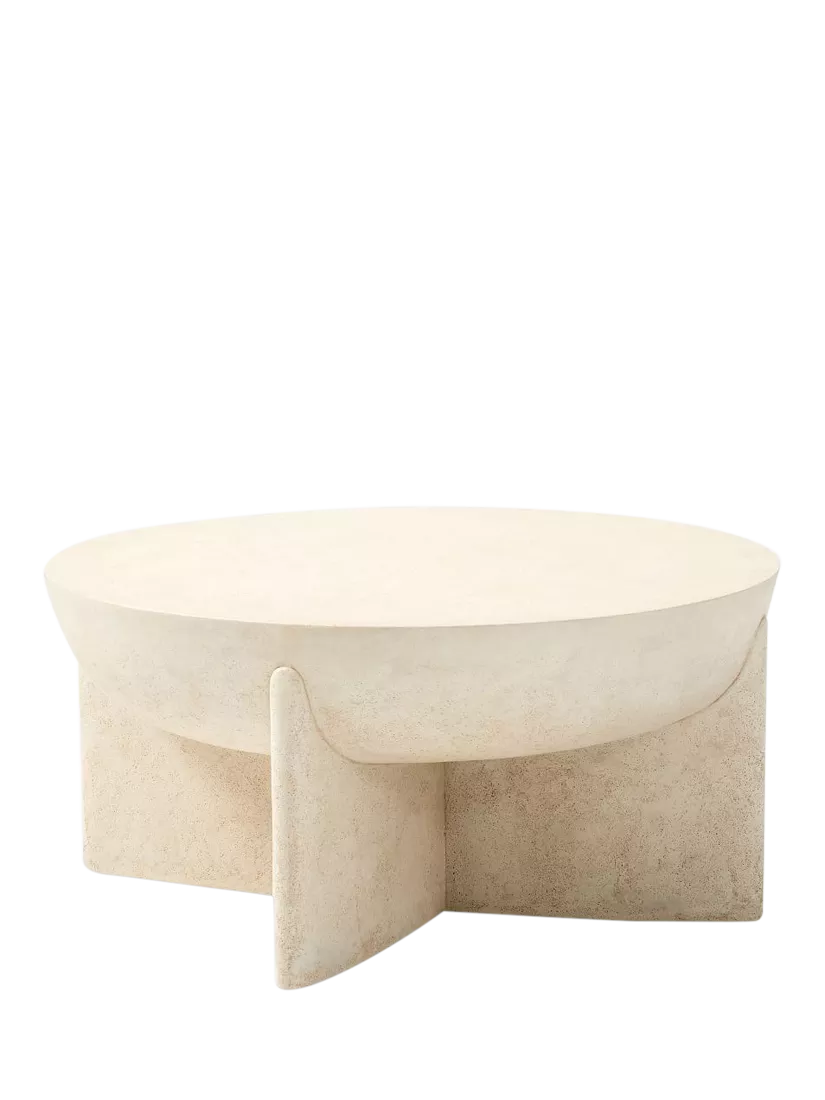 West Elm lava stone coffee table white 76cm, UK version