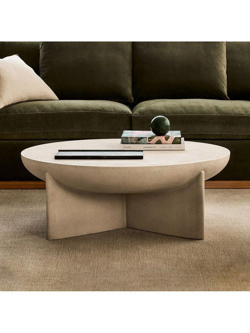 West Elm lava stone coffee table white 76cm, UK version