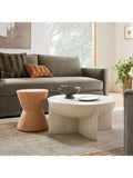 West Elm lava stone coffee table white 76cm, UK version