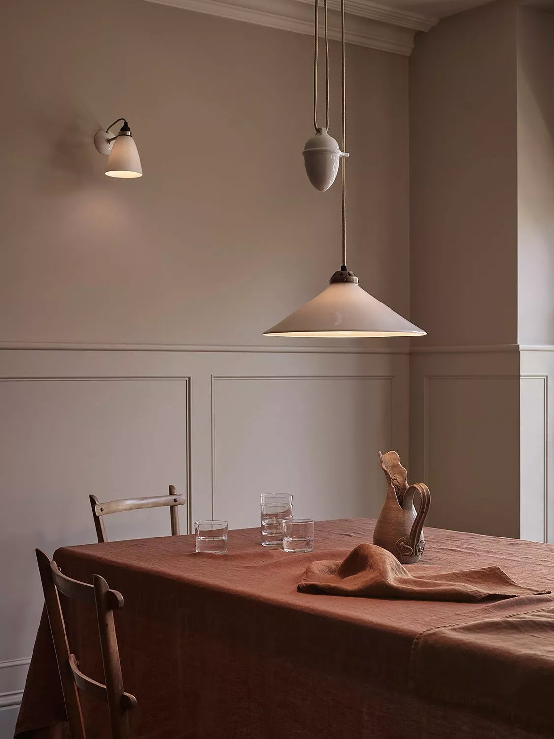 Original BTC bone china pendant light natural shade - British product