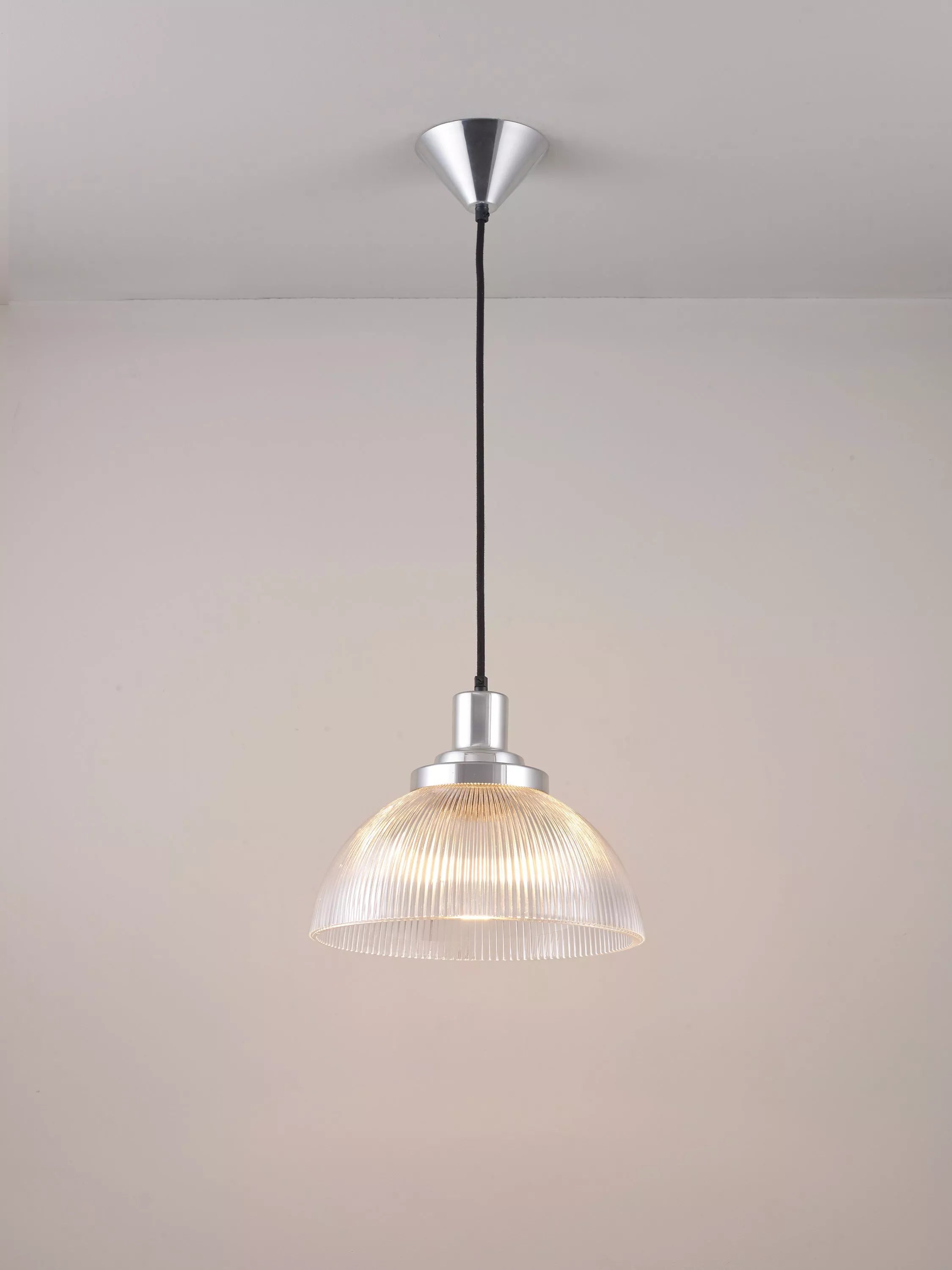 Original BTC prismatic glass pendant light clear, imported from the UK