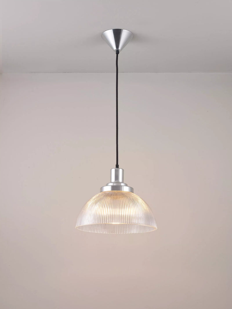 Original BTC prismatic glass pendant light clear, imported from the UK