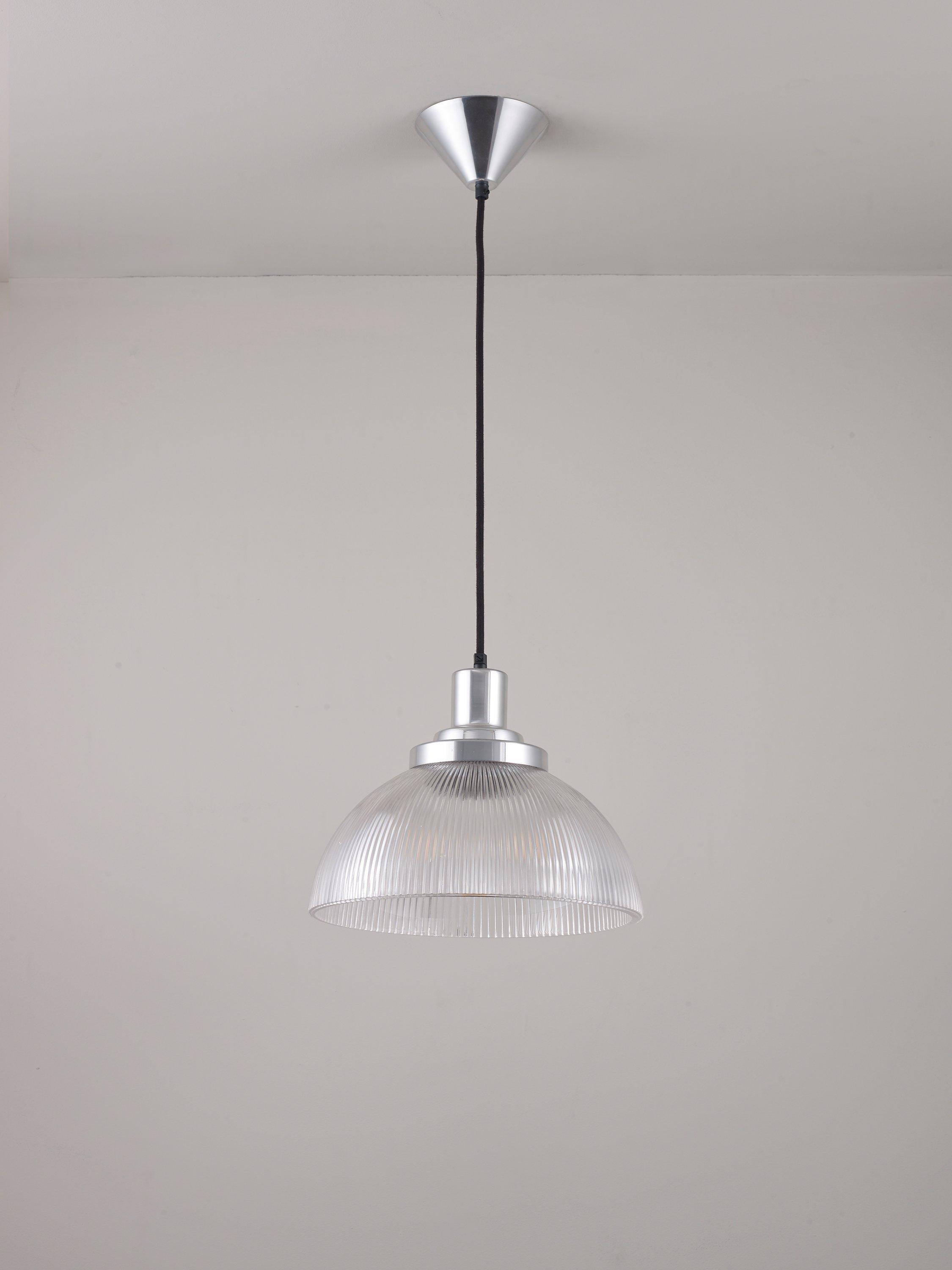 Original BTC prismatic glass pendant light clear, imported from the UK