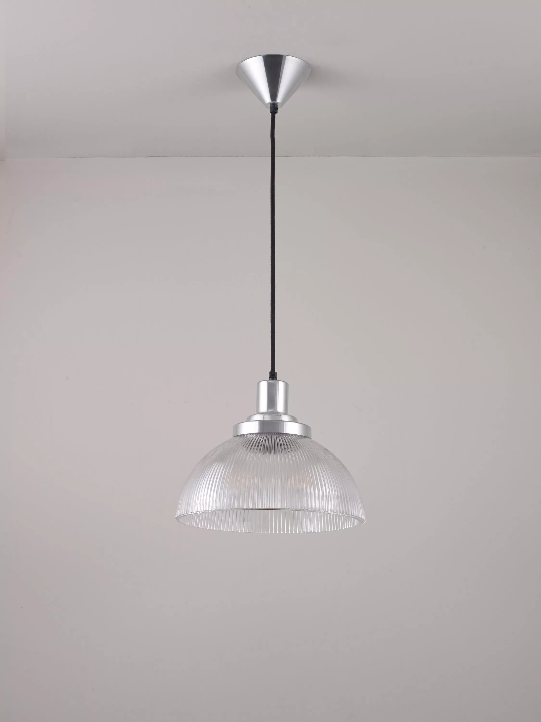 Original BTC prismatic glass pendant light clear, imported from the UK
