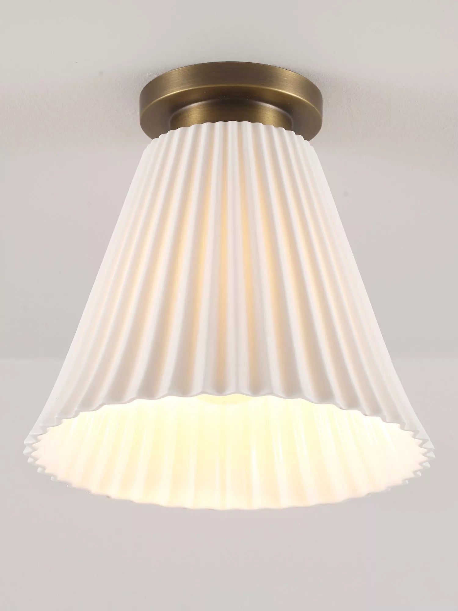 Original BTC Hector Pleat bone china ceiling light natural, UK version