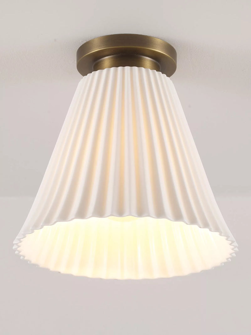 Original BTC Hector Pleat bone china ceiling light natural, UK version