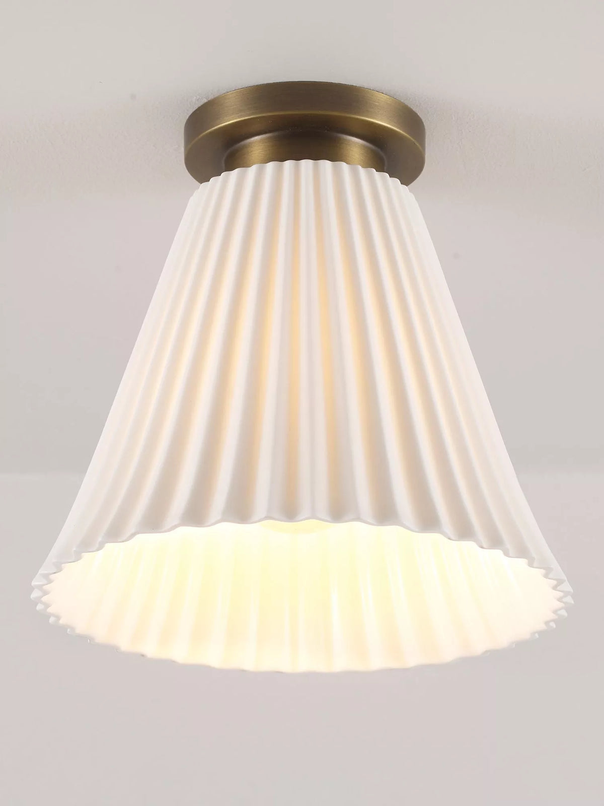 Original BTC Hector Pleat bone china ceiling light natural, UK version