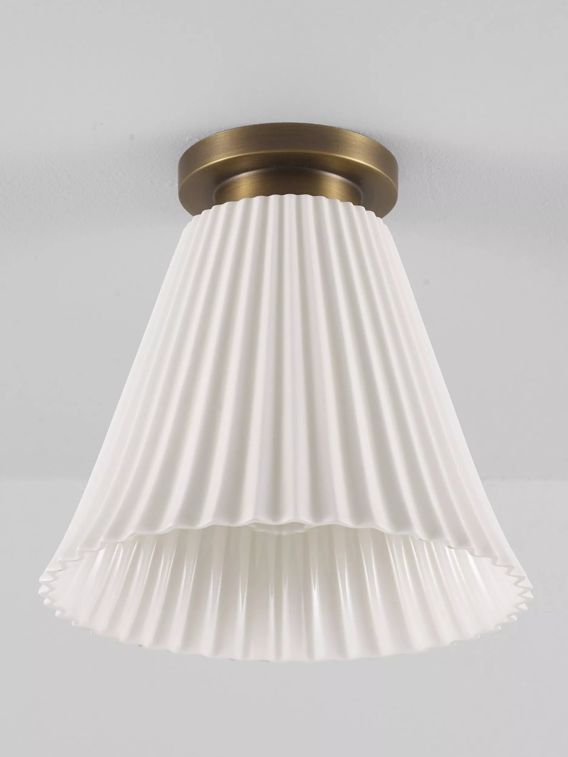 Original BTC Hector Pleat bone china ceiling light natural, UK version