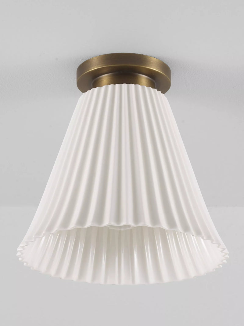 Original BTC Hector Pleat bone china ceiling light natural, UK version
