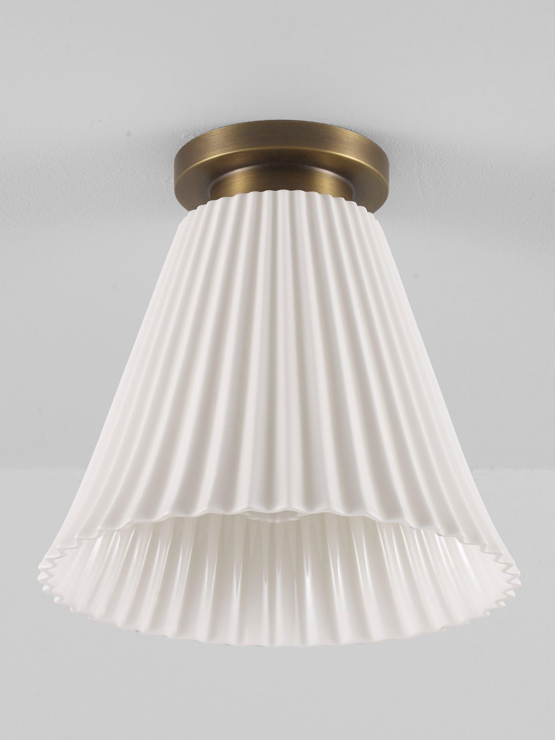 Original BTC Hector Pleat bone china ceiling light natural, UK version