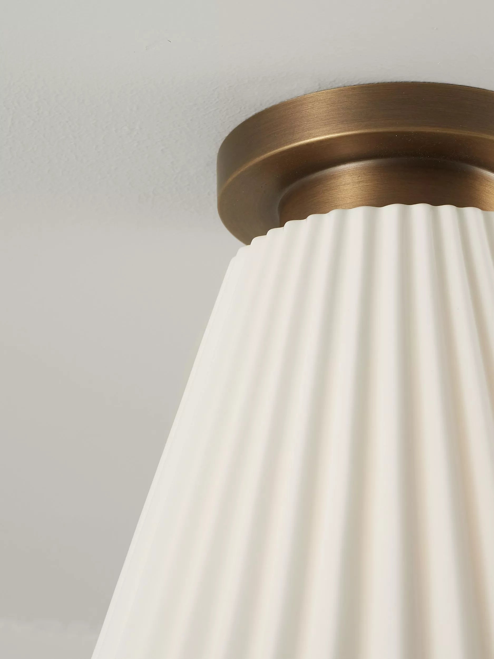 Original BTC Hector Pleat bone china ceiling light natural, UK version
